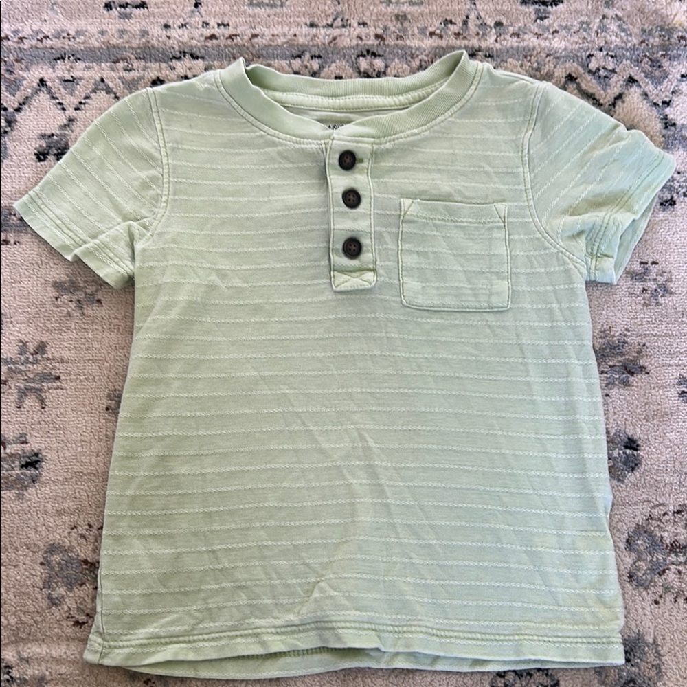 Cat & Jack Green Button-Up Shirt